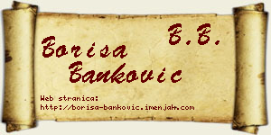 Boriša Banković vizit kartica
